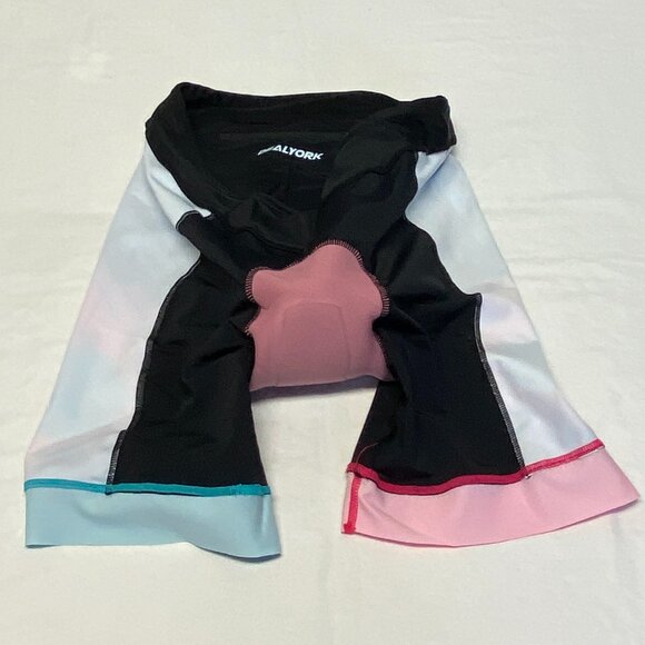 DealYork High Waist Padded Cycling Shorts Compression Black Blue Pink 2XL Bike - Picture 7 of 11